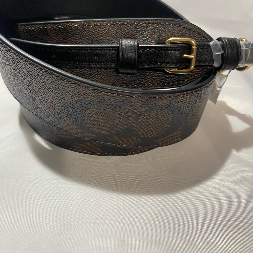 NWT COACH Replacement Strap CC856 Signature coated canvas and smooth leather